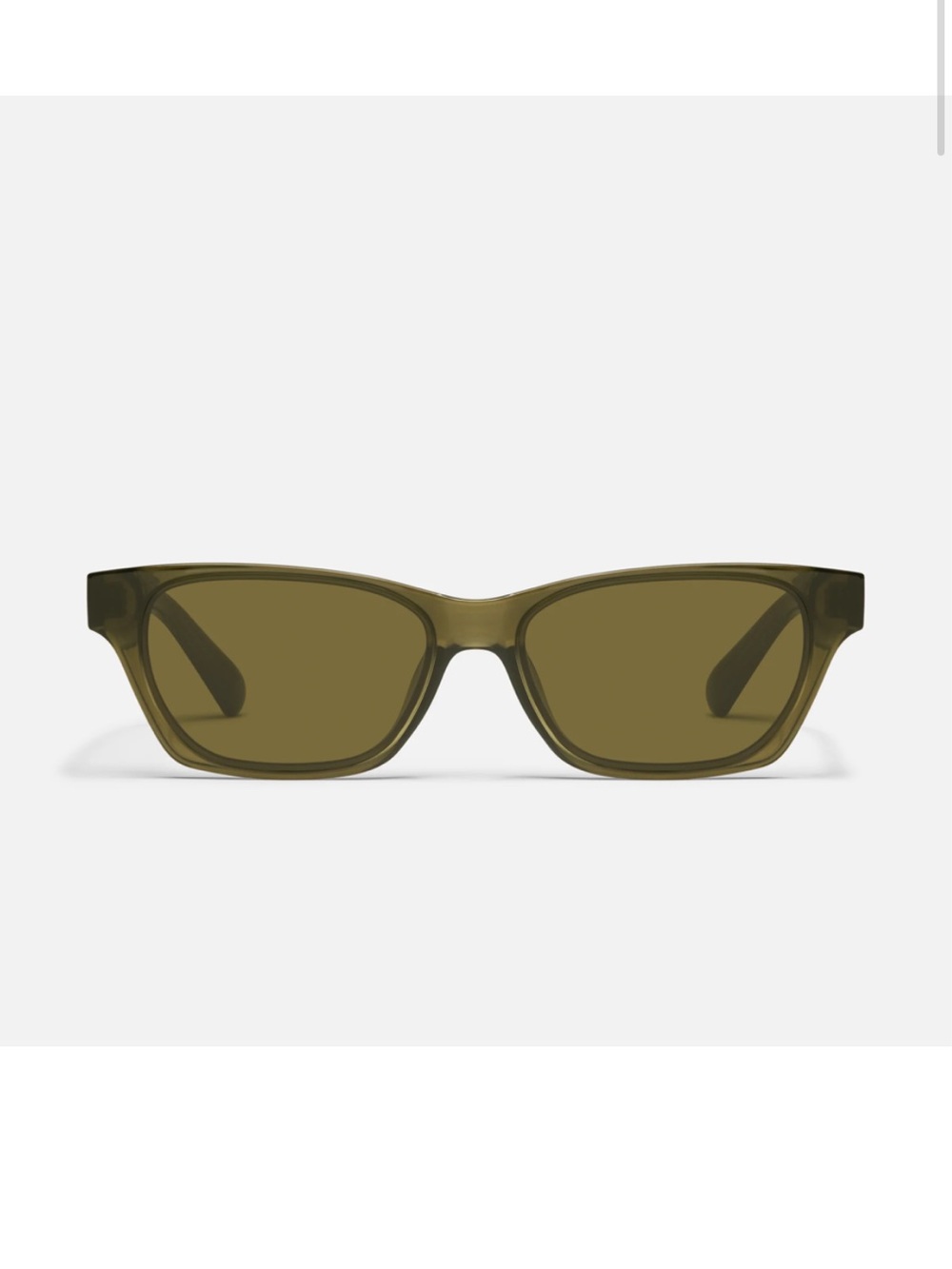 Quay In the City Olive Green Rectangular Sunglasses